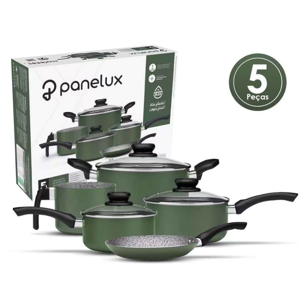 Conjunto de panelas Alumínio 5 Peças AA Panelux Maximum Stone