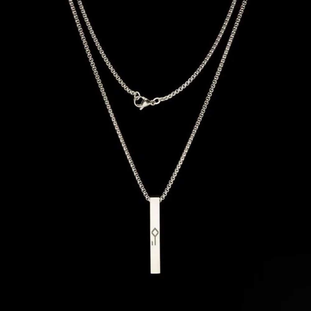 Colar Pitágoras De Aço Prata - Key Design