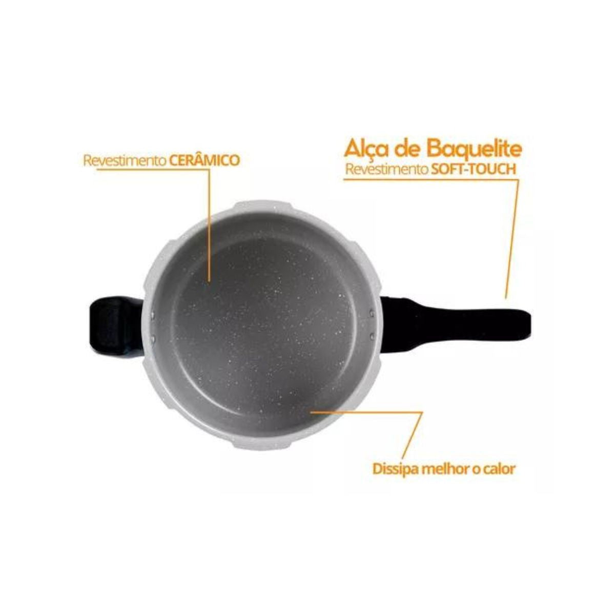 Panela de Pressão Ceramic Life Super com indução 5,4l Brinox