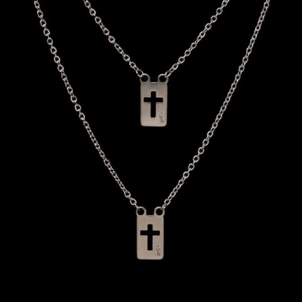 Escapulário Clausius De Aço Prata - Key Design