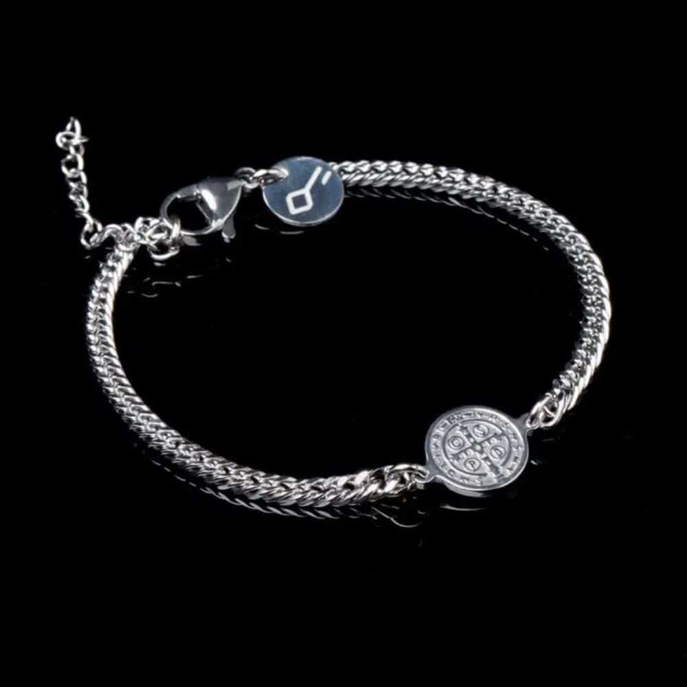 Pulseira Amuleto De Aço Prata - Key Design Caio Castro