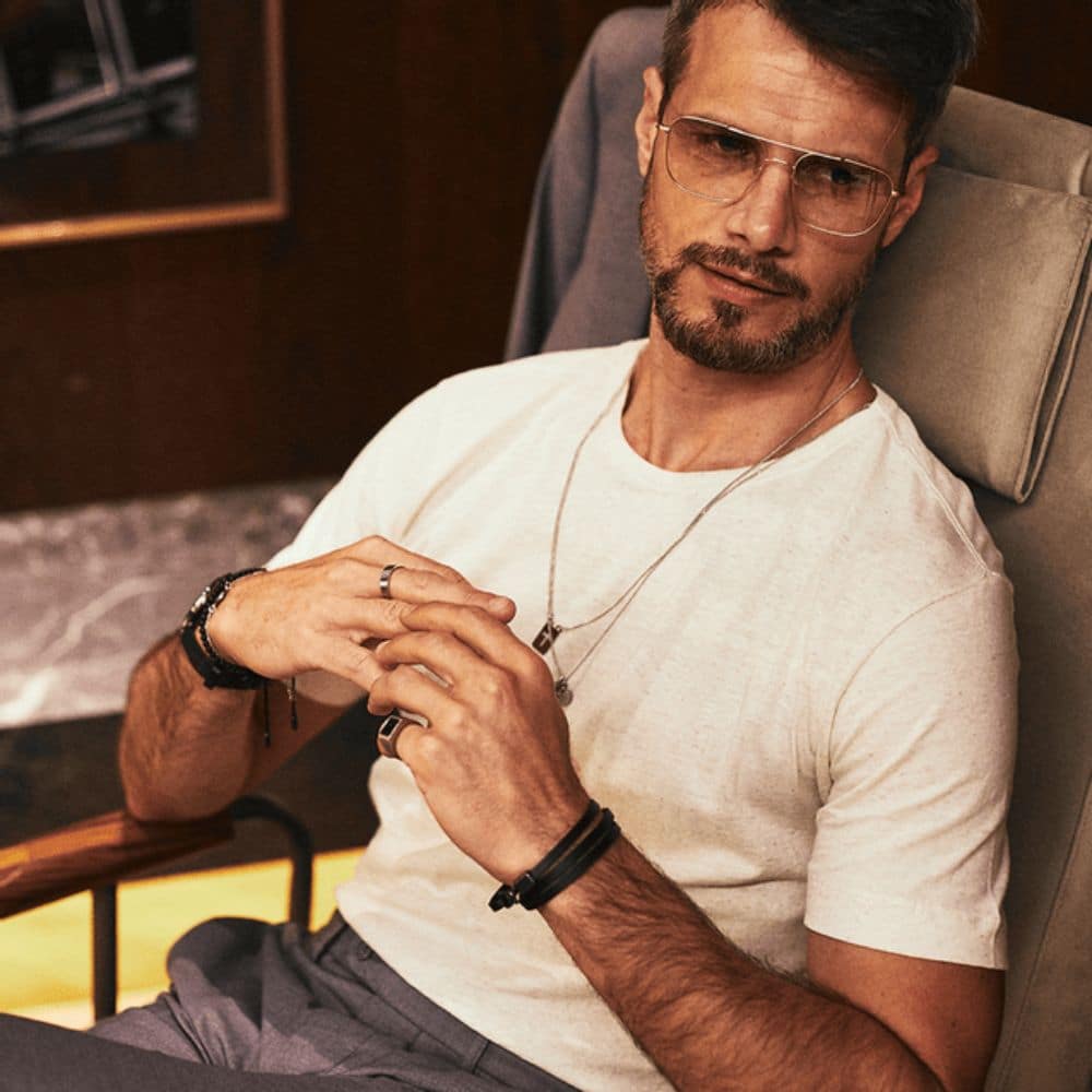 Escapulário De Aço Prata E Pedra Natural Ágata - Key Design