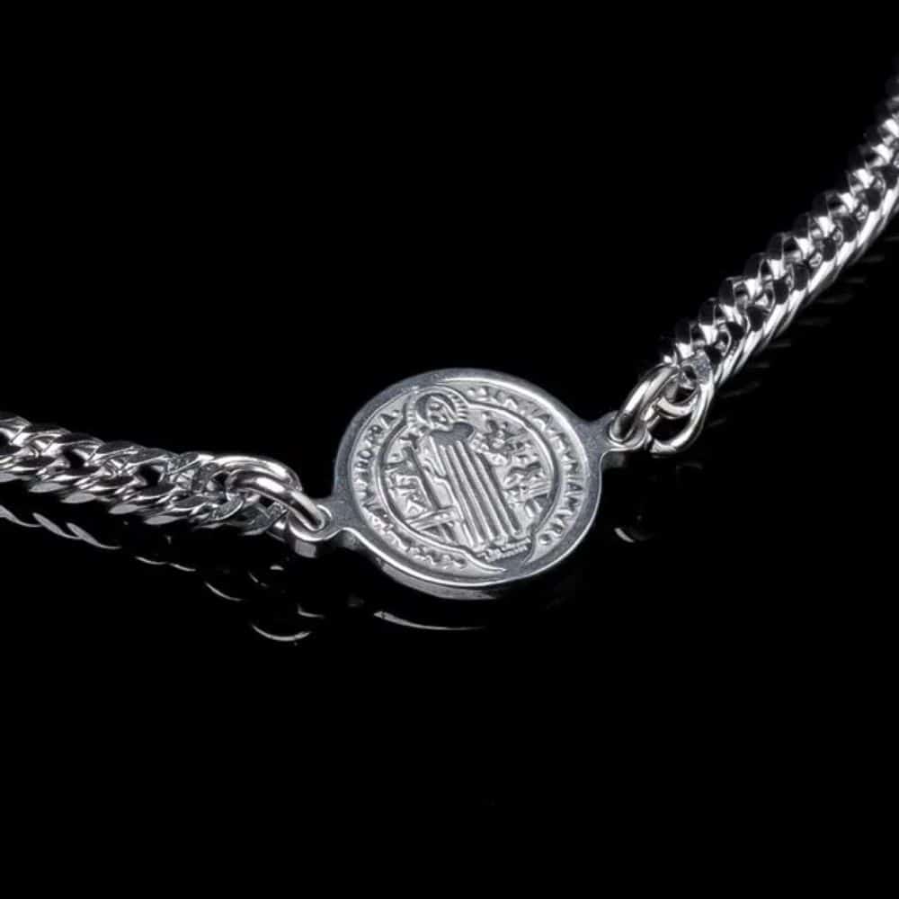 Pulseira Amuleto De Aço Prata - Key Design Caio Castro