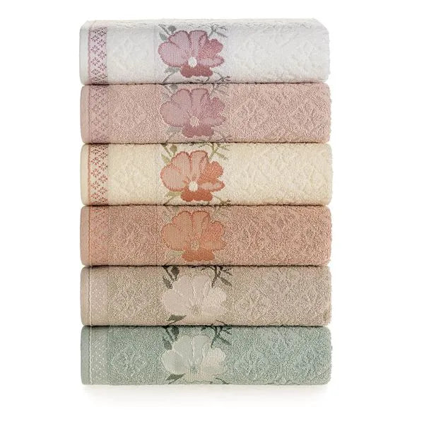 Jogo de Toalhas Banho e Rosto Felpudo Yuna Flor Karsten