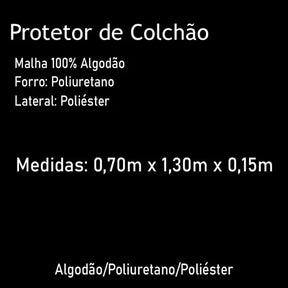 Protetor de Colchão Berço Premium Lynel Malha 100% algodão 70x1.15x15