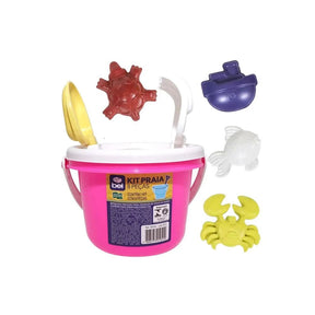 Kit Praia 8 peças com balde 13cm
