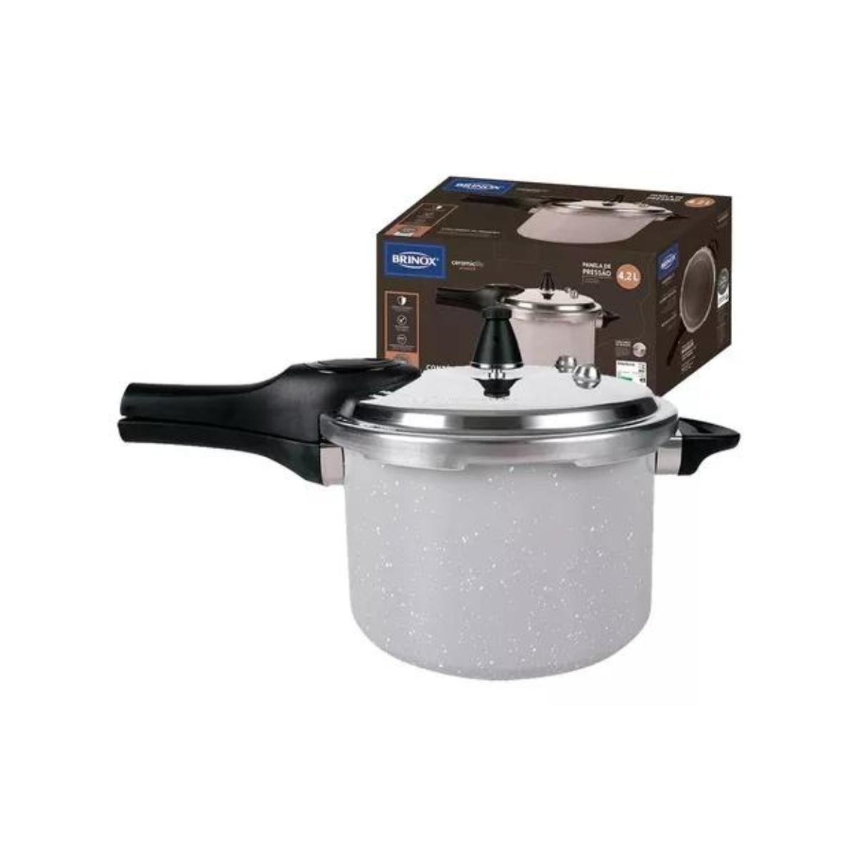 Panela de Pressão Ceramic Life Super com indução 4,2l Brinox