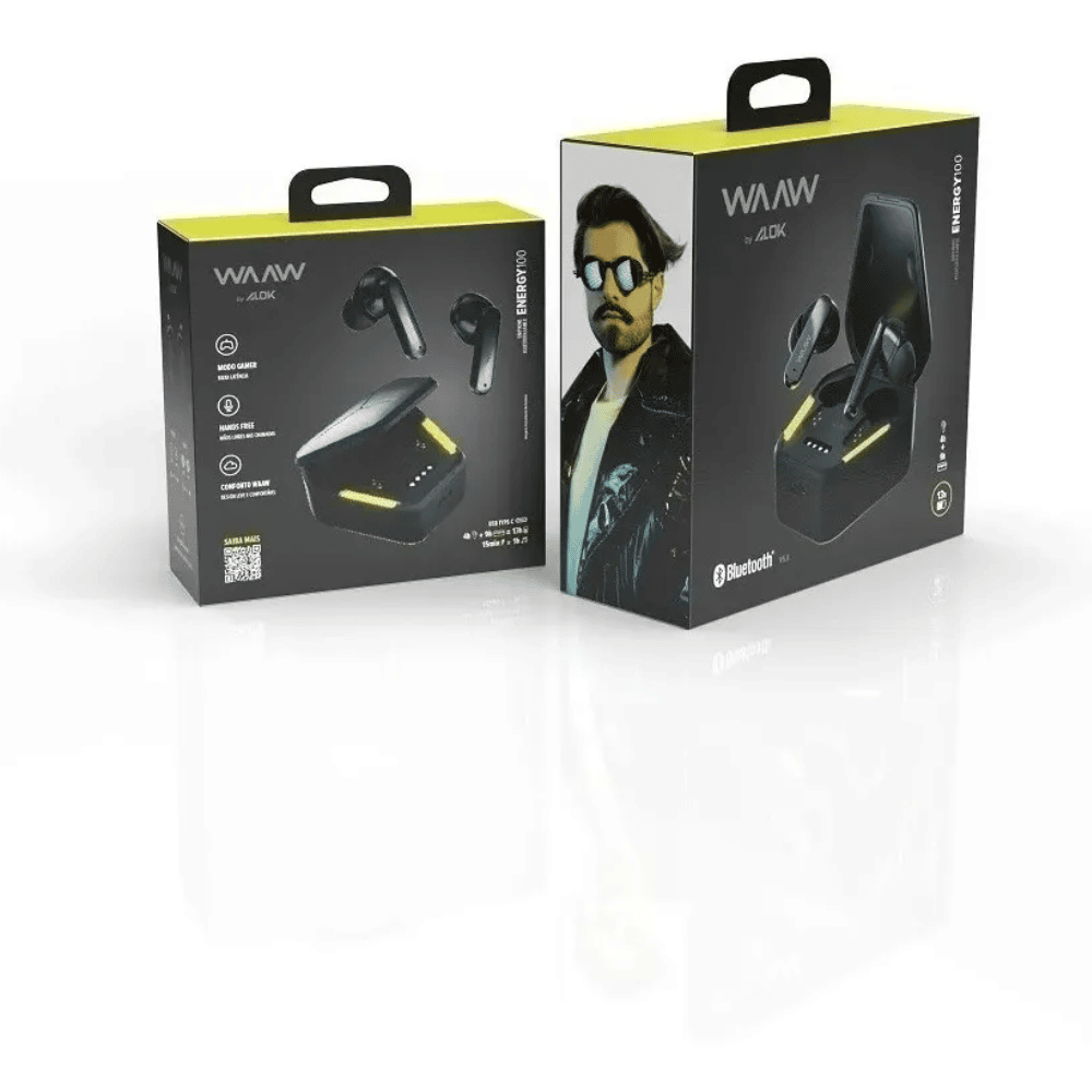 Fone De Ouvido Bluetooth 5.0 Waaw By Alok Energy 100egb