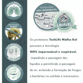 Protetor de Colchão Casal Malha Gel Lynel 1.40x1.90x40