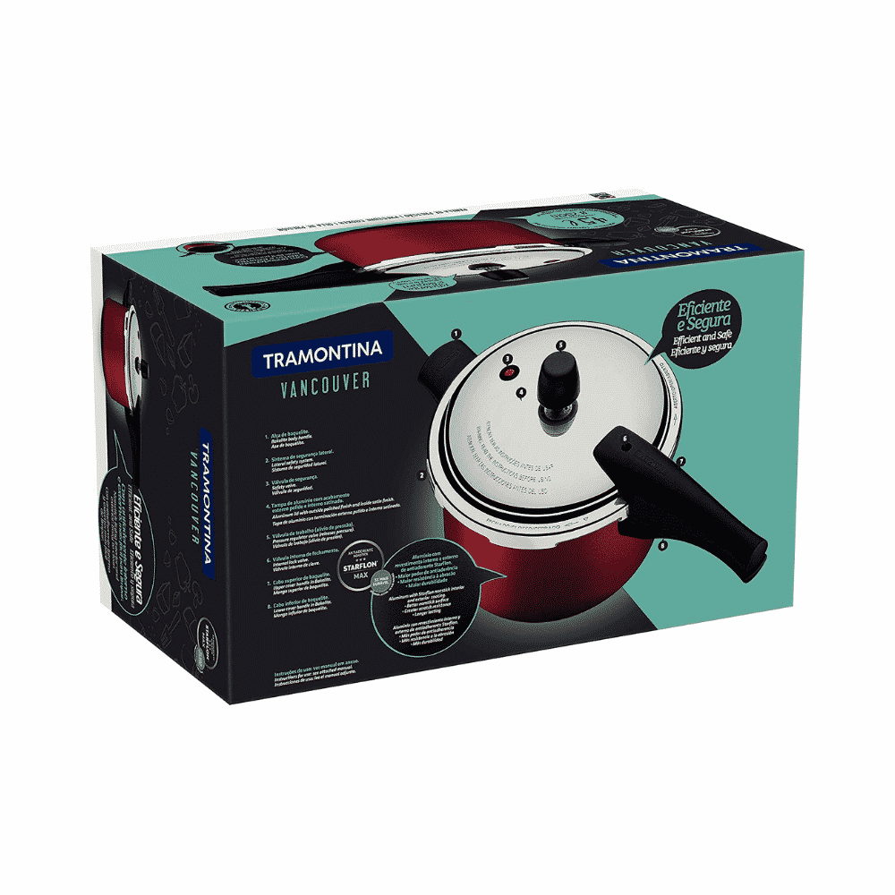 Panela De Pressão Antiaderente Vancouver Tramontina 4,5L