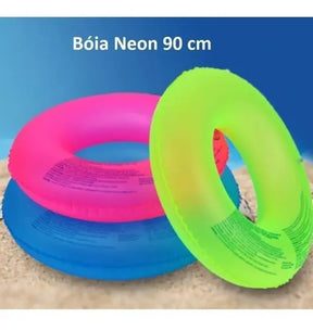 Kit 30 Boias Neon Mor 90 Cm - Redonda Inflável Piscina Praia