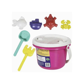 Kit Praia 8 peças com balde 13cm