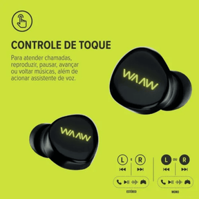 Fone De Ouvido Bluetooth Waaw By Alok Mob 100Eb Microfone