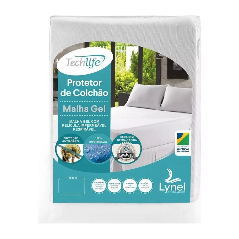 Protetor de Colchão Casal Malha Gel Lynel 1.40x1.90x40