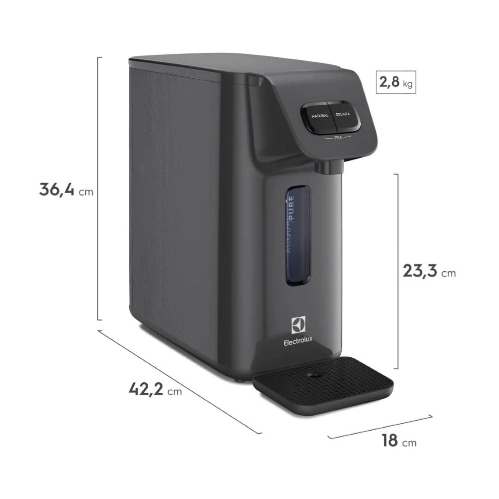 Purificador de Água Electrolux Efficient com Filtro de carvão ativado PE15 Bivolt