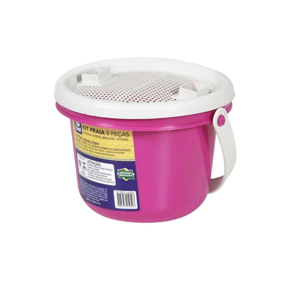 Kit Praia 8 peças com balde 13cm