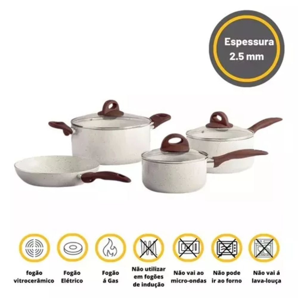 Conjunto de Panelas Brinox Ceramic Life Smart Plus - 4 peças