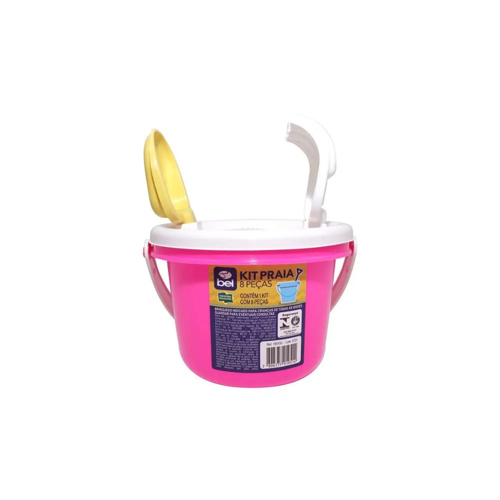 Kit Praia 8 peças com balde 13cm